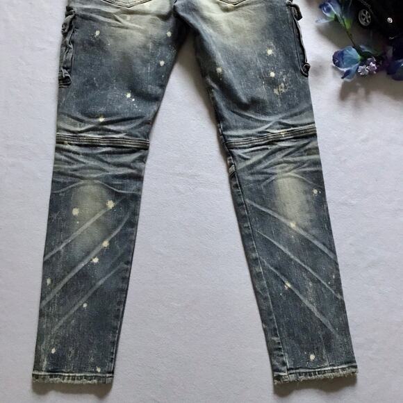 Preme NWOT Light Stone Wash Distressed Skinny Jeans Men 32 - Picture 9 of 10